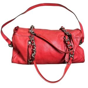 B. Makowsky Red Leather Satchel Bag